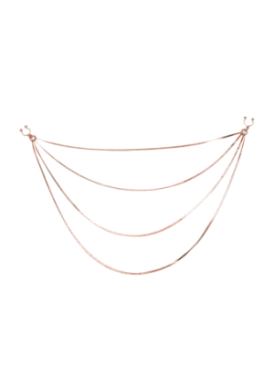 bijou pinces tétons avec 4 chainettes doré rose - SO-0188